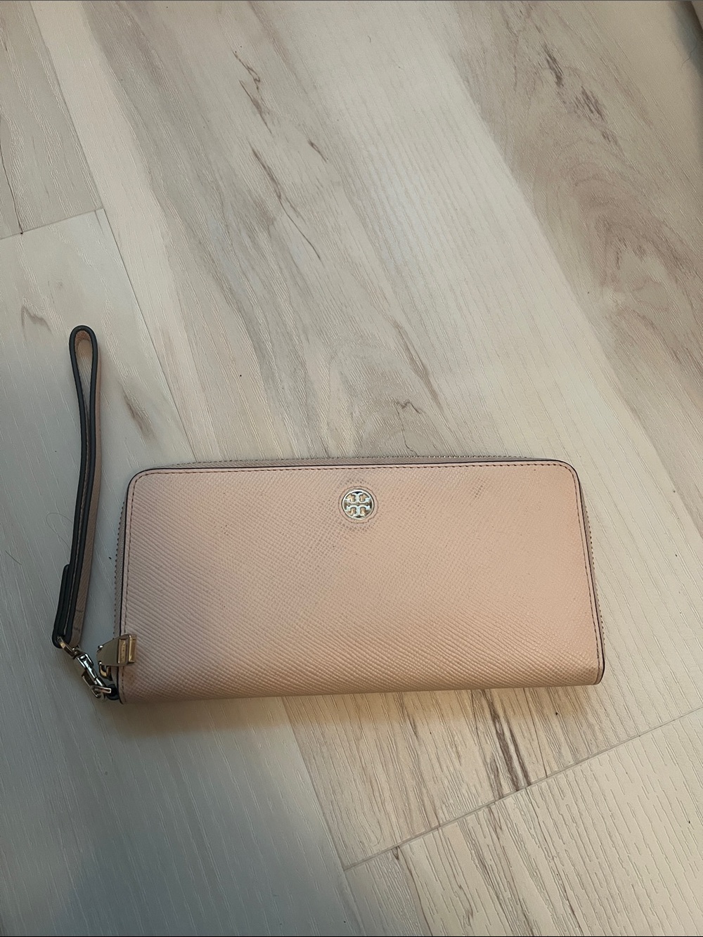 Tory Burch Blush Pink Zip-Around Wristlet Wallet